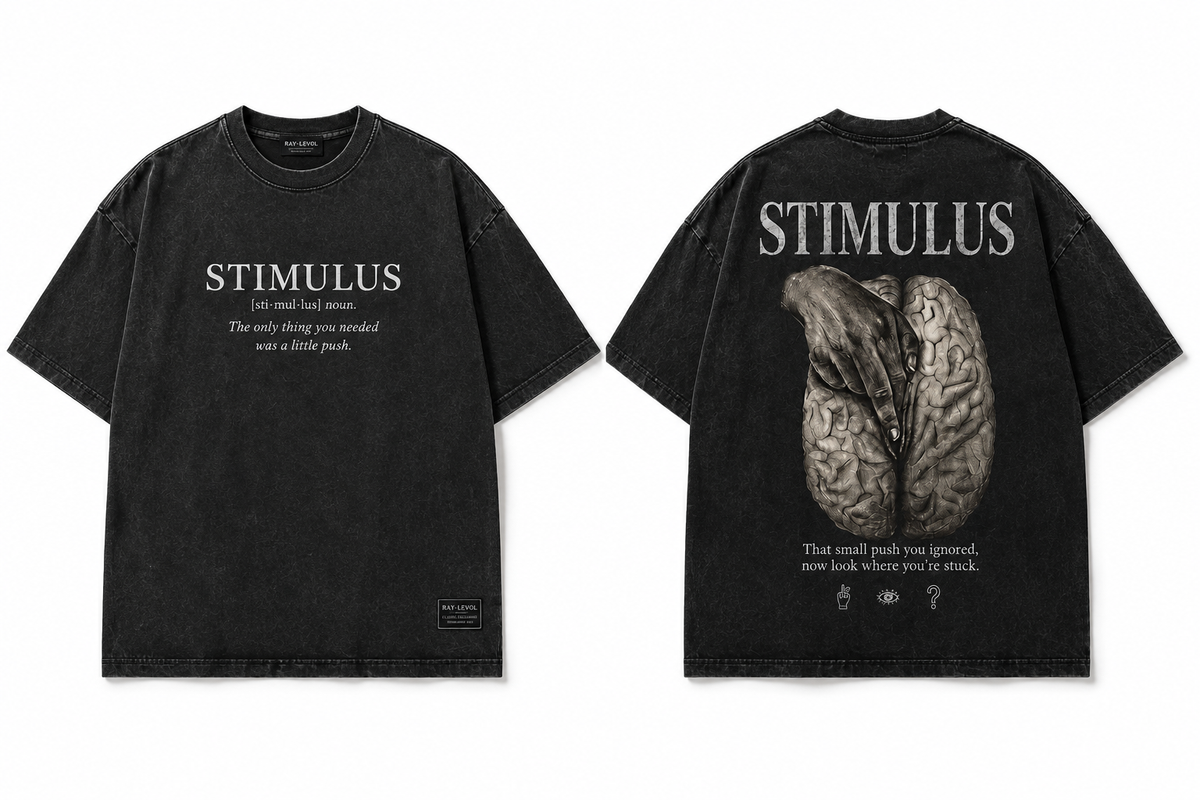 STIMULUS Oversized Tee – Vintage Wash | RAY-LEVOL