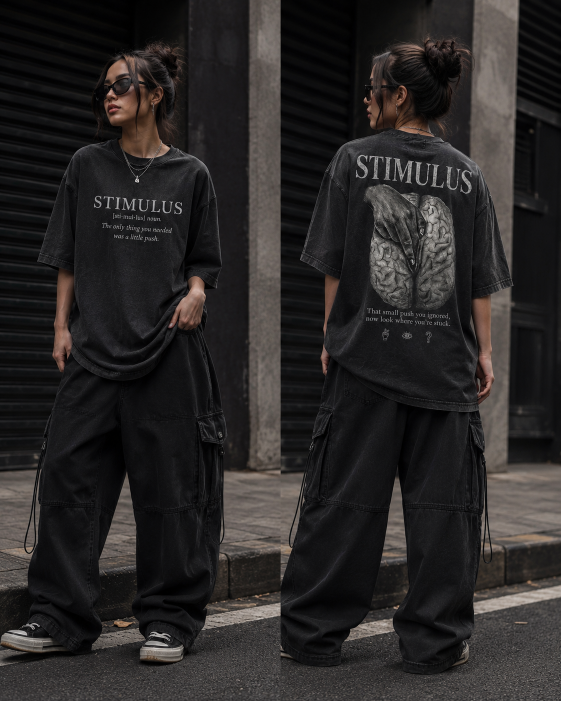 STIMULUS Oversized Tee – Vintage Wash | RAY-LEVOL