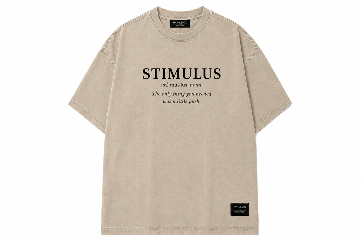 STIMULUS Oversized Tee – Vintage Wash | RAY-LEVOL