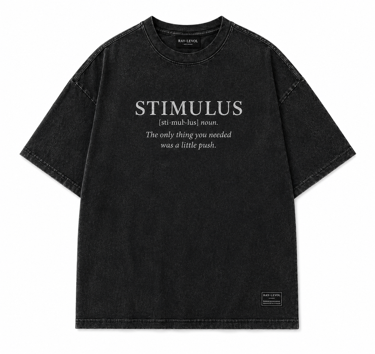 STIMULUS Oversized Tee – Vintage Wash | RAY-LEVOL