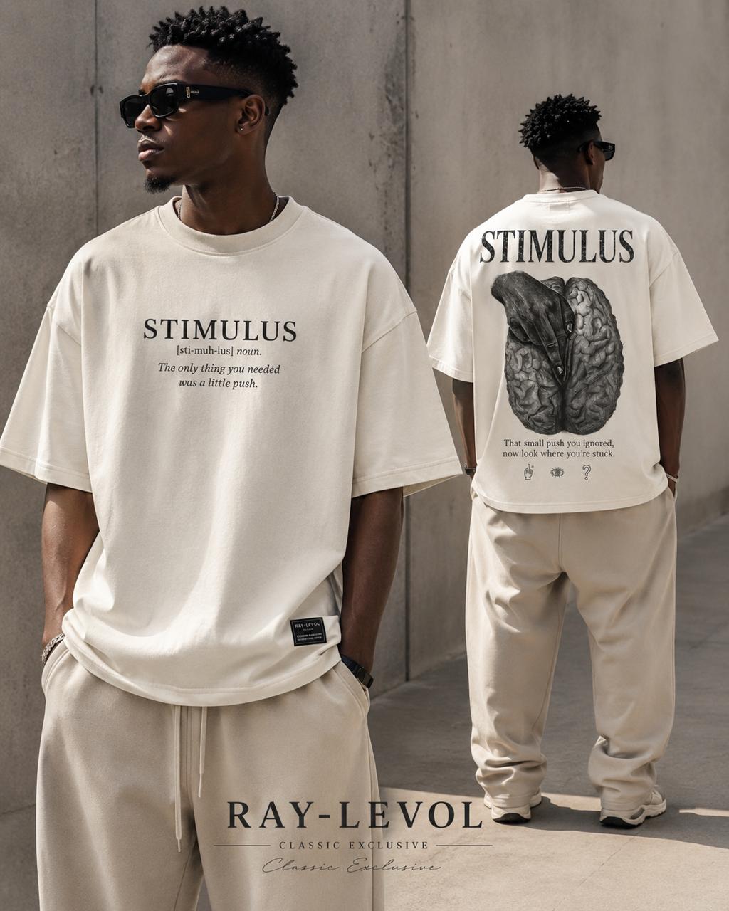 STIMULUS Oversized Tee – Vintage Wash | RAY-LEVOL